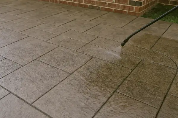 a stamped concrete being sprayed from Phoenix Concrete Contractor in Anthem, AZ - Anthem AZ a stamped concrete being sprayed from Phoenix Concrete Contractor in Anthem, AZ - Anthem AZ