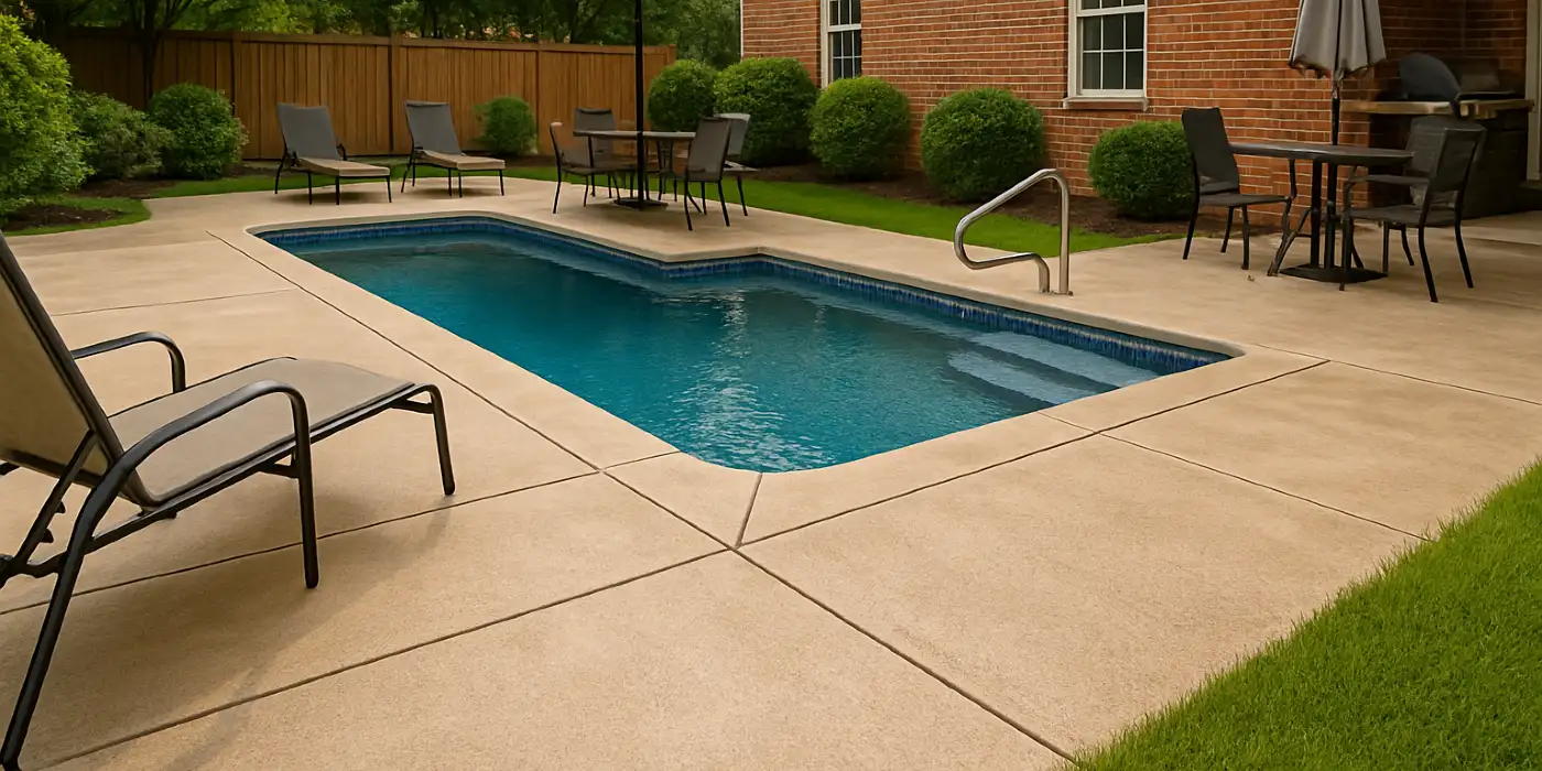 a swimming pool concrete deck from Phoenix Concrete Contractor in Phoenix, AZ - concrete patio contractor