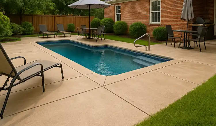 a swimming pool concrete deck from Phoenix Concrete Contractor in Phoenix, AZ - concrete patio contractor
