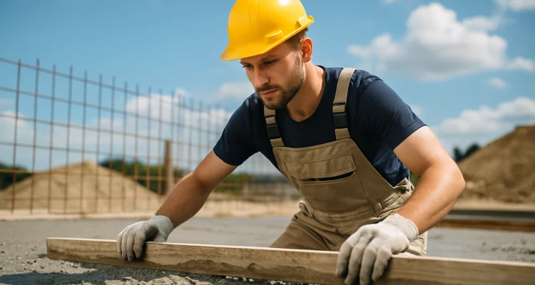 a male concrete worker spreading fresh cement on rebared ground from Phoenix Concrete Contractor in Glendale, AZ - Glendale AZ