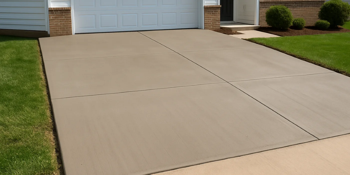 a brand new concrete driveway from Phoenix Concrete Contractor in Peoria, AZ - Peoria AZ